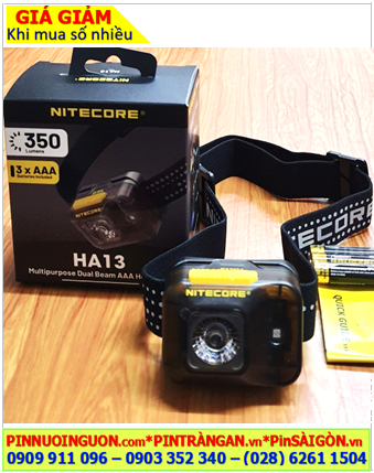 Nitecore HA13, Đèn đội đầu Nitecore HA13 với 350 lumens (Ánh sáng Trắng, 3 modes chiếu sáng)